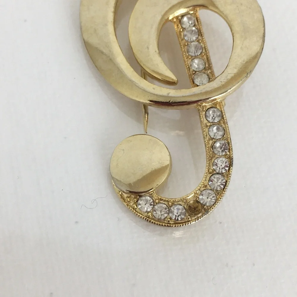Vintage Music Brooch Pin Bundle Treble Clef Saxophone Piano And Horn Ornament